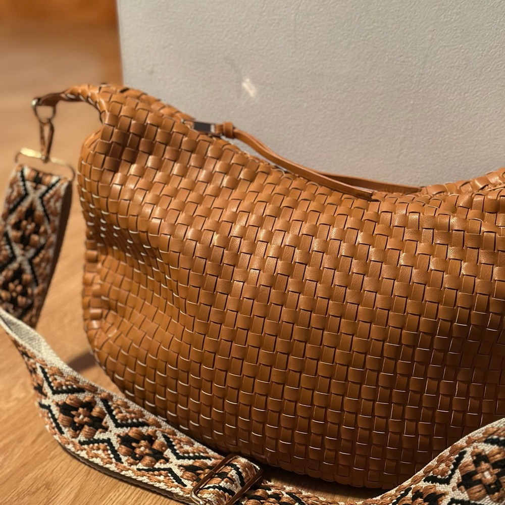 Woven Tan boho crossbody